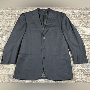 Ermenegildo‎ Zenga Black 100% Wool Suit Jacket US Size 42R Euro 52